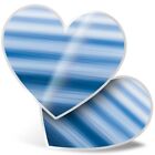 2 x Heart Stickers 15 cm - Blue Sea Waves Calm Water Beach #44390