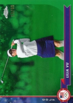 2024 Topps Chrome Olympics Green Refractor /99 LILIA VU No. 120! - Image 1 of 2