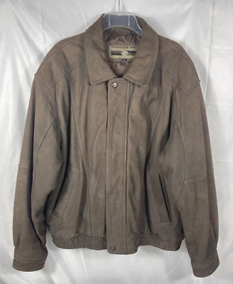 Chaqueta de cuero de gamuza para hombre Members Only talla XL bombardero vintage Foto 1 de 4