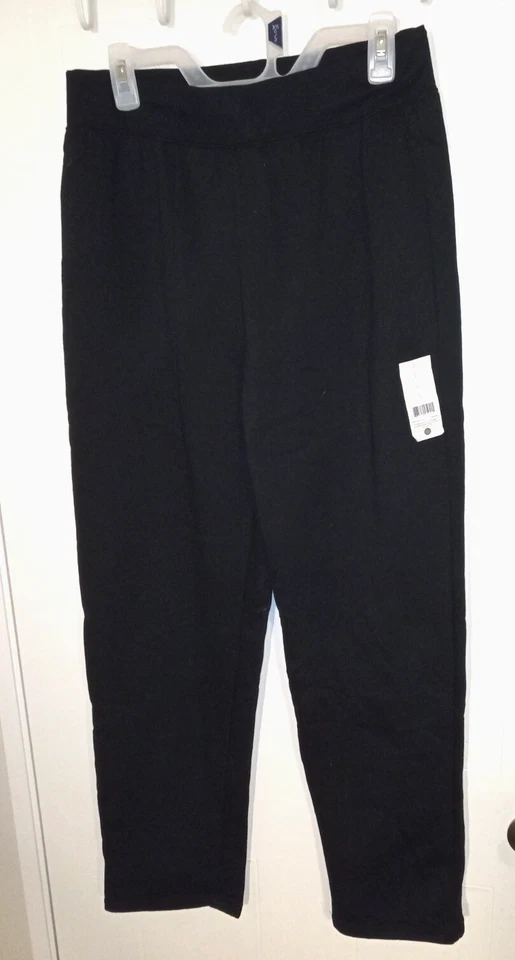Bobbie Brooks Woman's Black Wide Elastic Waist Fleece Jogger Pants - Size: L - Image 1 of 1