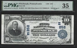 US Pittsburgh, Pennsylvania $5 1902 PMG 35 Fr #632 First NB CH#252 - Picture 1 of 4
