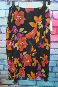Jones New York 100% Silk Skirt Women's Size 6 Colorful Floral Flowers NWT - Picture 1 of 5