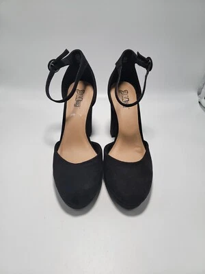 Zapatos de plataforma Brash Stassi adulto talla 9B negros imitación gamuza correa para el tobillo para mujer Foto 1 de 4