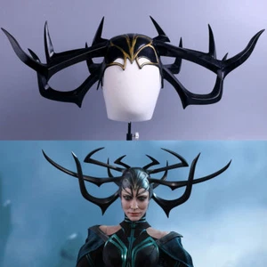 The Thor 3 Cosplay Hela Mask Black Latex Halloween Hela Helmet Party Props New - Picture 1 of 7