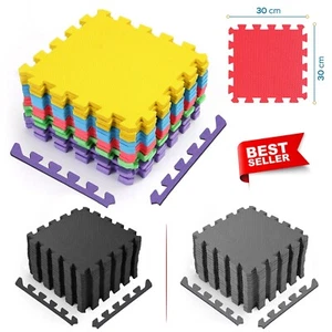 EVA Interlocking Soft Foam Mat Kids Play Area Jigsaw Edges Exercise Gym Tiles UK - Picture 1 of 55