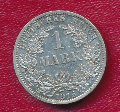 GERMANY 1915-A 1 MARK SILVER COIN **LIGHTLY CIRCULATED** FREE SHIP!! - Image 1 of 2