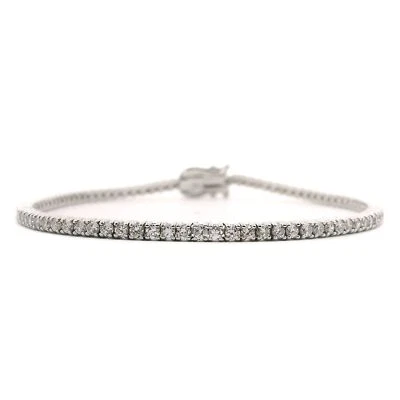 Pulseira de tênis nova em folha 2cttw diamante natural em ouro branco 7" - Imagem 1 de 4