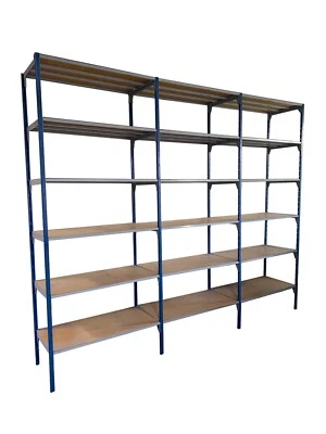 Steckregal blau grau Schwerlastregal 2,5m Lagerregal Werkstattregal Kellerregal - Bild 1 von 4