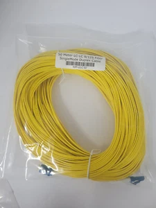 LC-LC 9/125 Singlemode Duplex Fiber Cable - { 50 Meter } - Picture 1 of 4