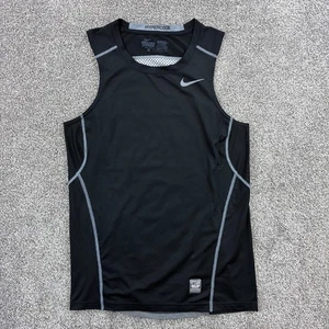 Nike Pro Combat Hypercool Tank Top Mens Medium Black Fitted Athletic Shirt - Picture 1 of 6