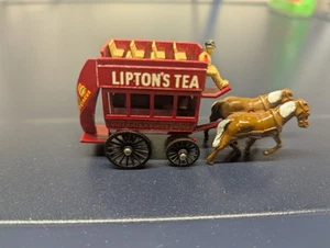 Matchbox Lesney No.12 Lipton's Tea London Horse Drawn Red Bus Double Decker - Picture 1 of 4