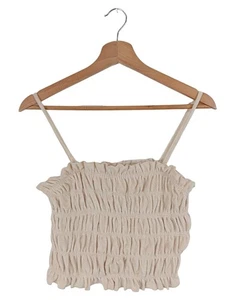 H&M Top recortado Mujeres Top Talla EU 36 crema look casual - Imagen 1 de 5