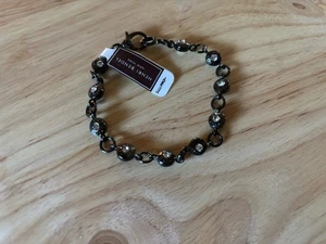 Henri Bendel Hematite Bracelet Modern Designer Jewelry Gunmetal Gray Tone - Picture 1 of 7