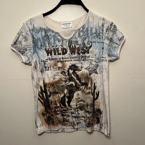 CactusBay Vintage Y2K 2000s Wild West Cowboy Rodeo Western Eclectic Top - Small - Bild 1 von 9