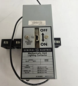 GE MECHANICALLY HELD LIGHTING CONTACTOR CR160MBX122. - Picture 1 of 6