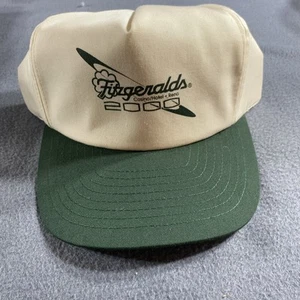 Vintage 2000 Casino Hat One Size Adjustable Green White Printed Logo Fitzgeralds - Picture 1 of 9