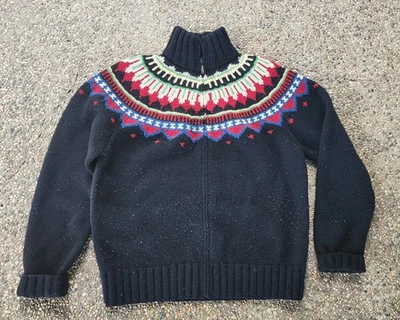 Suéter Polo Ralph Lauren Vintage Para Mujer Tejido a Mano Lana Cremallera Talla L Foto 1 de 4