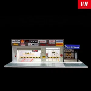 Diorama 1:64 Car Parking Lot Model LED Lights Repairshop Garage Scene Model Gift - Picture 1 of 7