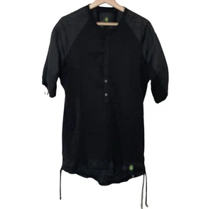 Camisa túnica ajustable Ron Tomson cápsula para hombre mediana negra mezclada de lino - Imagen 1 de 9
