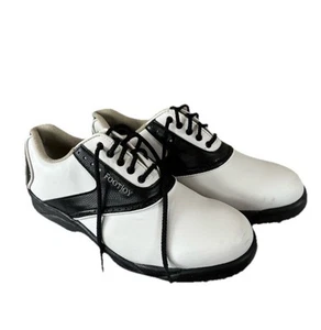 Footjoy Green Joys Ladies Golf Shoes 48419 Woman’s Size 7.5 White/Black EUC - Picture 1 of 7