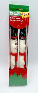 Candelieri pupazzo di neve natalizi candele natalizie alte 10” mai accese vintage - Foto 1 di 7
