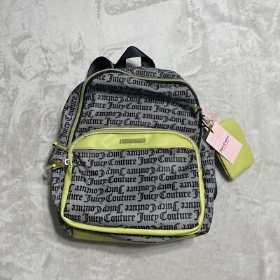 Mochila y mini billetera Juicy Couture bolso con logotipo de juego de palabras detalles verdes Foto 1 de 4