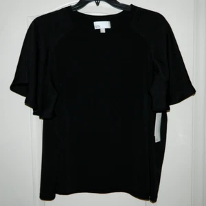 Women's Nordstrom Rack Black Blouse w/Satin Sleeves Size 1X-NWT - Picture 1 of 5