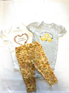 9 Month Girl Baby Carters 3 piece short sleeve one piece 2 shirts and pants - Picture 1 of 4
