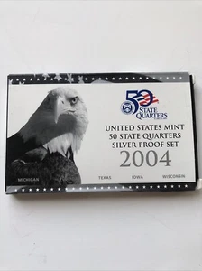 U.S. Mint 50 State Quarters Silver Proof Set - 2004 - Picture 1 of 3