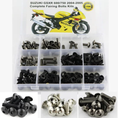 Fit For Suzuki 2004-2005 GSXR600 GSXR750 Steel Complete Fairing Bolt Kit Screws  - Image 1 of 4