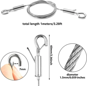 Adjustable Picture Hanging Wire Kit,Heavy Duty Picture Hangers Supports 66 Lb... - Picture 1 of 6