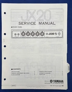 Original Yamaha JX20 Guitar Amplifier Service Manual - Picture 1 of 1