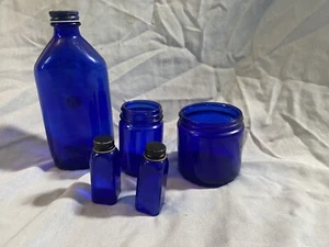 Lot of 5 Colbolt Blue Vintage Phillips Bottle - Picture 1 of 5