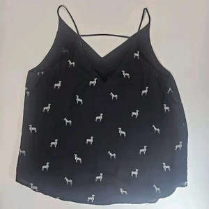 Loft Tank Top Womens Large Black White Zebra Graphic Print Modern Chic Versatile - Picture 1 of 7