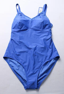 Speedo Women's Shaping Mesh Detail One Piece Swimsuit CD4 Sevres Blue Size 14  - Image 1 of 4