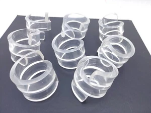 Mid Century 8 Lucite Napkin Holders Spiral Design Vintage Acrylic 60s 70s - Picture 1 of 5