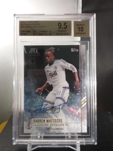 Darren Mattocks 2015 Topps Apex MLS Autograph Auto BGS 9.5 Gem Mint Whitecaps - Picture 1 of 2