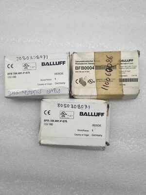 BALLUFF PHOTOELECTRIC SENSOR BFB0004 BFB75K-001-P-S75 10V-30V DC SET OF 3 - Image 1 of 4