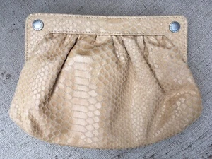 FRENCH COLLECTION FAUX SNAKE SKIN CLUTCH BAG BEIGE - Picture 1 of 4