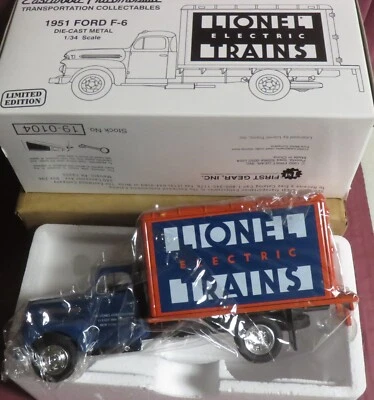 TRENES ELÉCTRICOS LIONEL, 1/34 PRIMERA MARCHA 1951 FORD F-6 FURGONETA MERCANCÍAS SECAS NUEVO EN CAJA, 19-0104 Foto 1 de 2