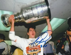 MARK RECCHI PITTSBURGH PENGUINS 1991 CUP ACTION SIGNED 8X10 - Picture 1 of 1