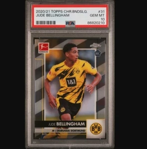 2020-21 Topps Chrome Bundesliga Jude Bellingham Rookie RC PSA 10 GEM MINT #31 - Foto 1 di 2