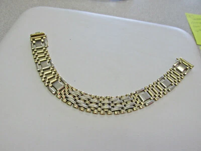 Brazalete unisex de eslabones de cadena de oro amarillo y blanco de 14 k 8 pulgadas 32,5 gramos HACER OFERTA Foto 1 de 4