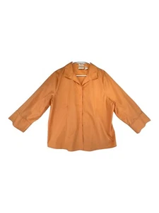 Camisa de vestir para mujer Chico's talla 3.5 cuello naranja manga 3/4 con botones - Imagen 1 de 12