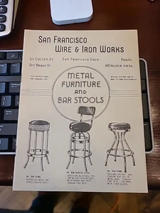 San Francisco Wire Iron Works Art Deco Metal Furniture Bar Stool Catalogue 1930s - Picture 1 of 5