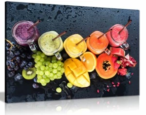 Colorful Various Fruit Food Canvas Wall Art Picture Print - Picture 1 of 1