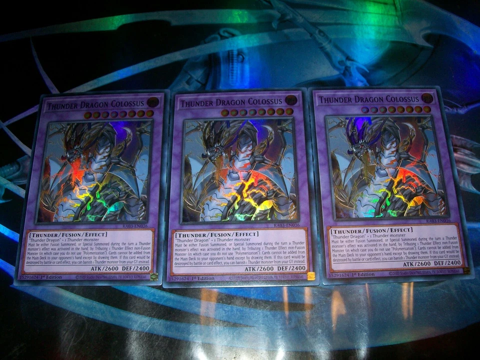 3x Thunder Dragon Colossus 1st Edition Super Rare RA03-EN036 Yu-Gi-Oh! - Image 1 of 1