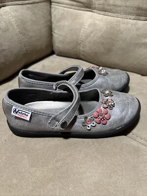 naturino Express girls shoes Lauretta Gray Leather Mary Jane Shoes Size 11 - Image 1 of 4