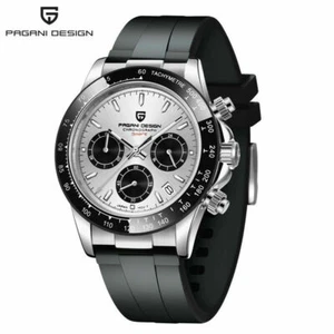 PAGANI DESIGN Men Watch PD-1664 Chronograph Date Quartz Watches Silicone Strap - Bild 1 von 16