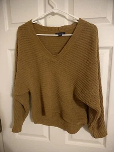 Vintage American Eagle Gold Velour Sweater MEDIUM - Picture 1 of 5